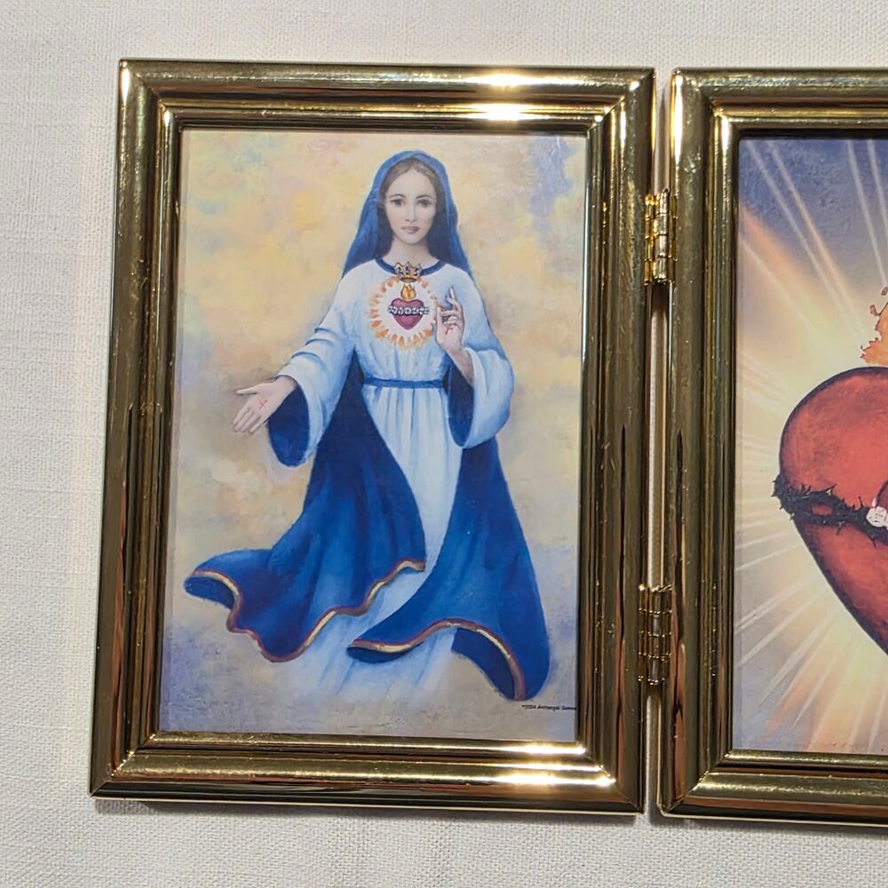 Sacred Heart Gold Framed Religious Art Picture 9" x 6" - Picture 3 of 8